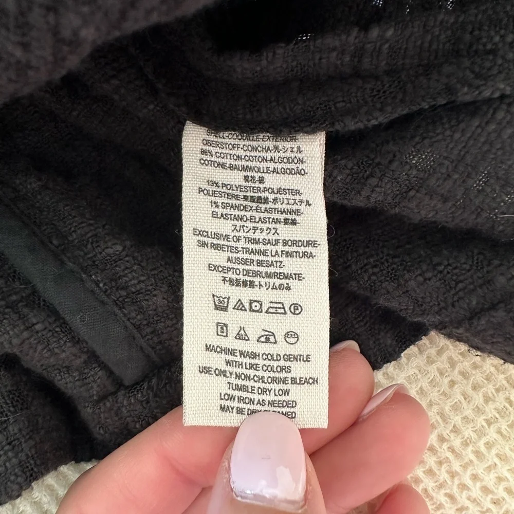 Free People Y2K Charcoal Textured Front Tie Jacket - Picture 7 of 7